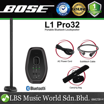 Bose L1 Pro32 Portable Line Array PA System Bluetooth Speaker Loudspeaker with Sub1 or Sub2 Subwoofer and Mixer (Pro 32)