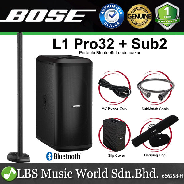 Bose L1 Pro32 Portable Line Array PA System Bluetooth Speaker Loudspeaker with Sub1 or Sub2 Subwoofer and Mixer (Pro 32)