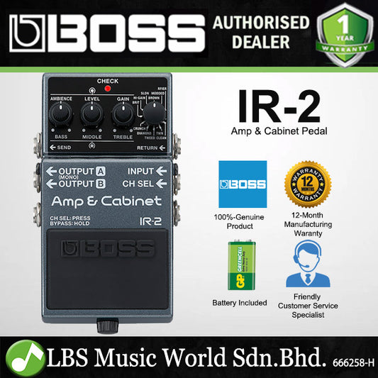 Boss IR-2 Amp Sim and IR Cabinet Guitar Effect Pedal with 11 Amplifiers (IR2)