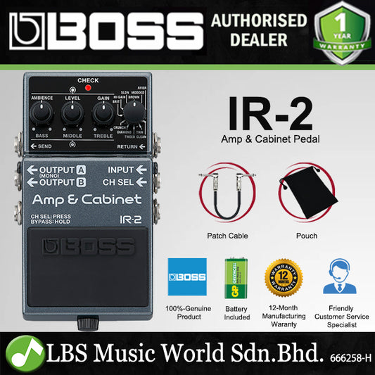 Boss IR-2 Amp Sim and IR Cabinet Guitar Effect Pedal with 11 Amplifiers (IR2)