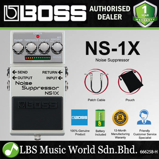 Boss NS-1X Noise Suppressor Effect Pedal for Guitar and Bass (NS1X NS 1X)