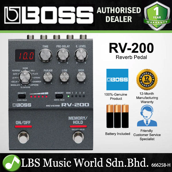 Boss RV-200 Reverb Multi Effect Guitar Pedal (RV200 RV 200) - LBS