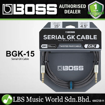Boss BGK-15 TRS to TRS Cable for BOSS Serial GK Guitar Synthesizer - 15ft/30ft (BGK15 BGK30)