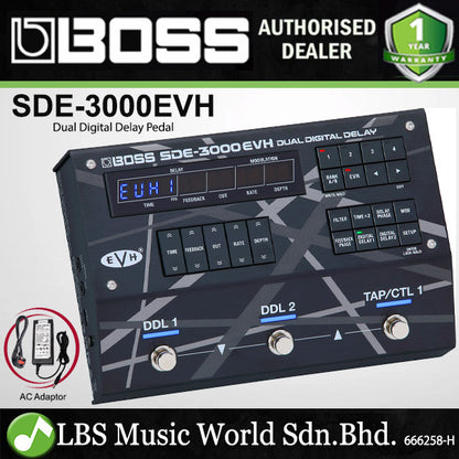 Boss SDE-3000EVH Dual Digital Delay Guitar Effect Pedal (SDE3000EVH SDE 3000EVH)