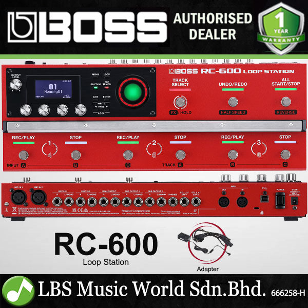Boss RC-600 Loop Station Stereo Looper Guitar and Microphone Pedal (RC600)