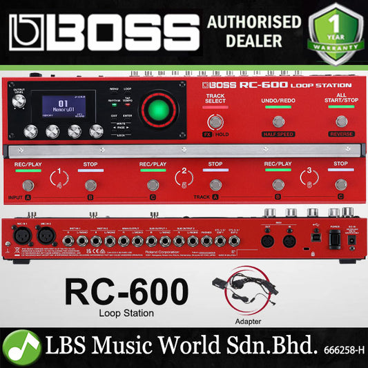 Boss RC-600 Loop Station Stereo Looper Guitar and Microphone Pedal (RC600)