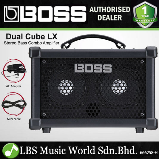 Boss DUAL CUBE BASS LX 10 Watt 2 x 5 Inch Bass Guitar Combo Amplifier with Amp Effect, USB and App
