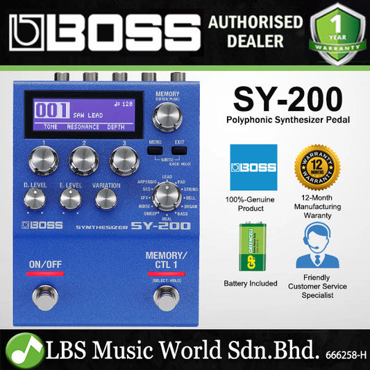 Boss SY-200 Synthesizer for Guitar and Bass Effects Pedal Guitar (SY200)
