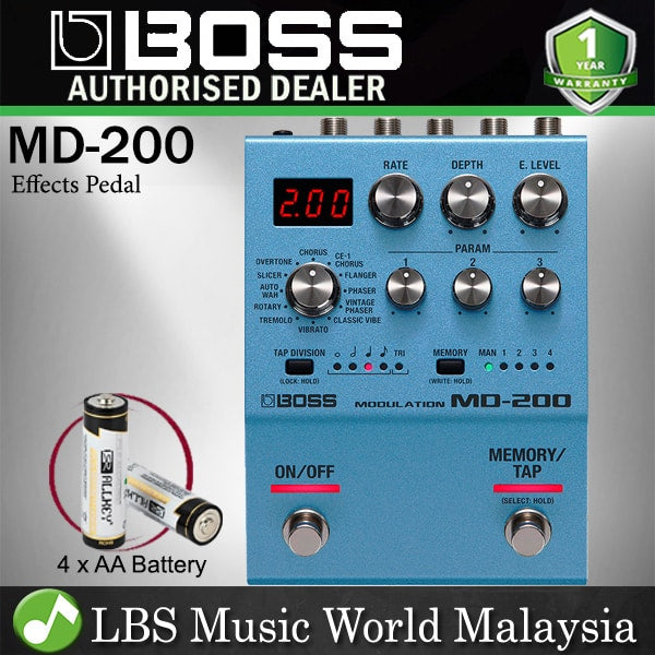 Boss MD-200 Modulation Effects Pedal with 12 Modulation Modes (MD200)
