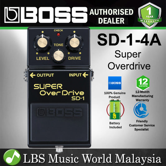 Boss SD-1-4A 40th Anniversary Super Overdrive Guitar Effects Pedal - Limited Edition (SD-1 SD1)