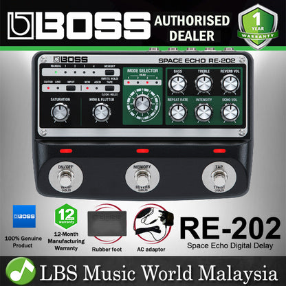 Boss RE-202 Space Echo Digital Delay Guitar Effect Pedal with 12 Echo Combinations (RE202 RE 202)