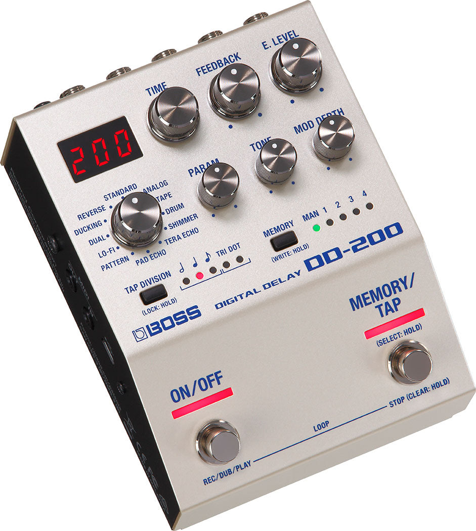 Boss DD-200 Digital Delay Pedal MIDI Guitar Effects with 12 Delay Modes (DD200 DD 200)