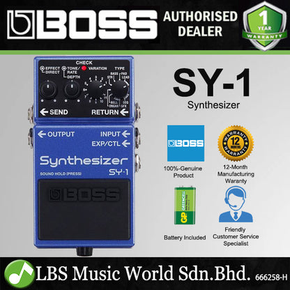 Boss SY-1 Guitar Polyphonic Synthesizer Effect Pedal Processor for Guitar and Bass (SY1 SY 1)