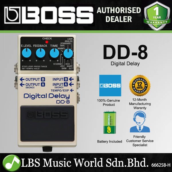Boss DD-8 Digital Delay Guitar Effect Pedal Stomp Box (DD8 DD 8