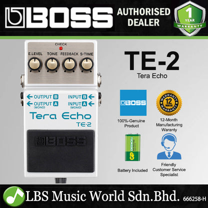 Boss TE-2 Tera Echo Guitar Effect Pedal Foot Switch Processor (TE2 TE 2)