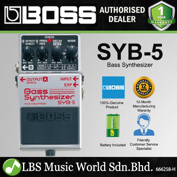 Boss SYB-5 Bass Synthesizer Guitar Effect Pedal Foot Switch Processor (SYB5 SYB 5)