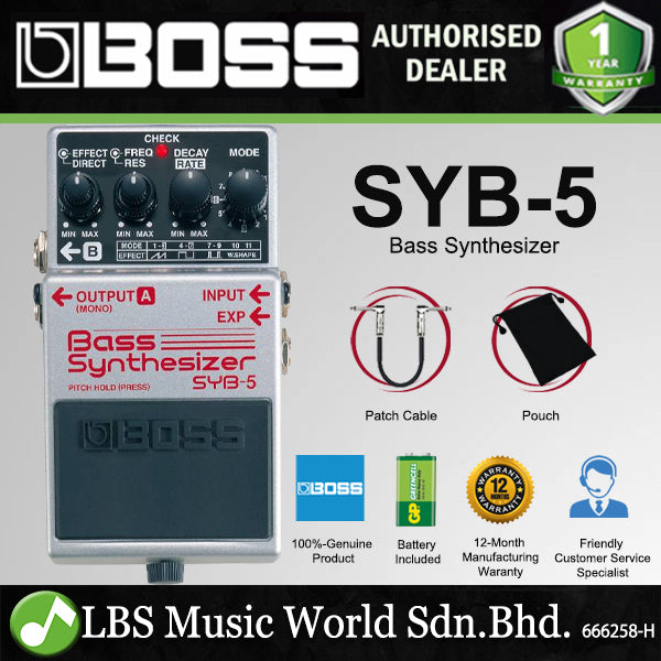 Boss SYB-5 Bass Synthesizer Guitar Effect Pedal Foot Switch Processor (SYB5 SYB 5)