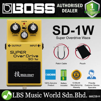 Boss SD-1W Super OverDrive Guitar Effect Pedal Foot Switch Processor Over Drive (SD1W SD 1W)
