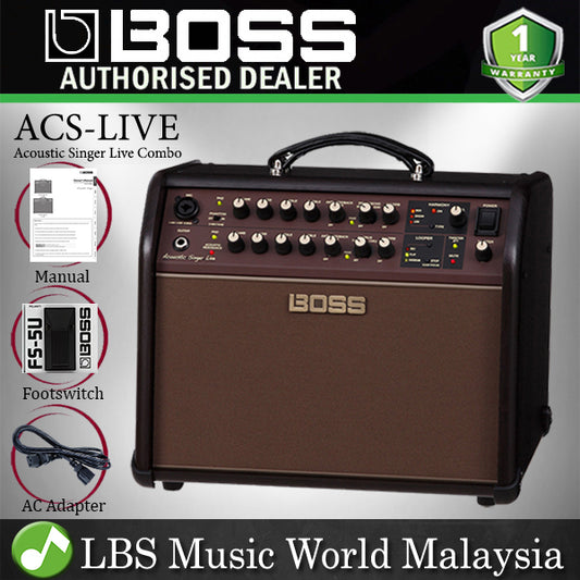 Boss ACS-LIVE 60 Watt Acoustic Singer Live Combo Amplifier Guitar Amp Speaker (ACS LIVE)