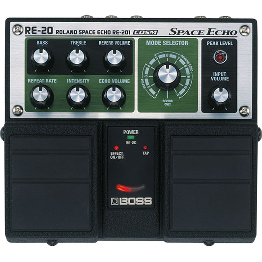 Boss RE-20 Space Echo Stereo Tape-emulation Effects Pedal Input for Electric Guitar (RE20 RE-20)