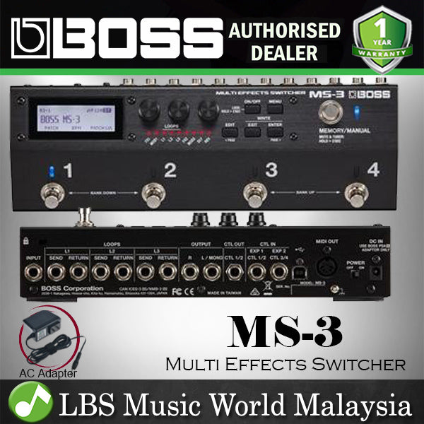 Boss MS-3 Multi Effects Switcher Pedal Processor Stompbox for Guitar and Bass with 112 Effect (MS3 MS 3)