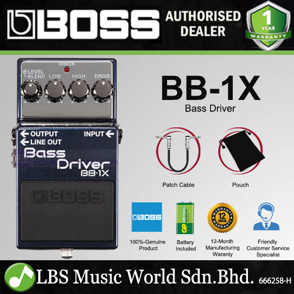 Boss BB-1X Bass Driver Guitar Effect Pedal Foot Switch Processor (BB1X BB 1X)