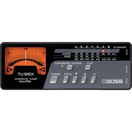 [Discontinued] Boss TU-12EX Chromatic Tuner For Electric Guitar & Bass Tuning Build in Mic (TU12EX)