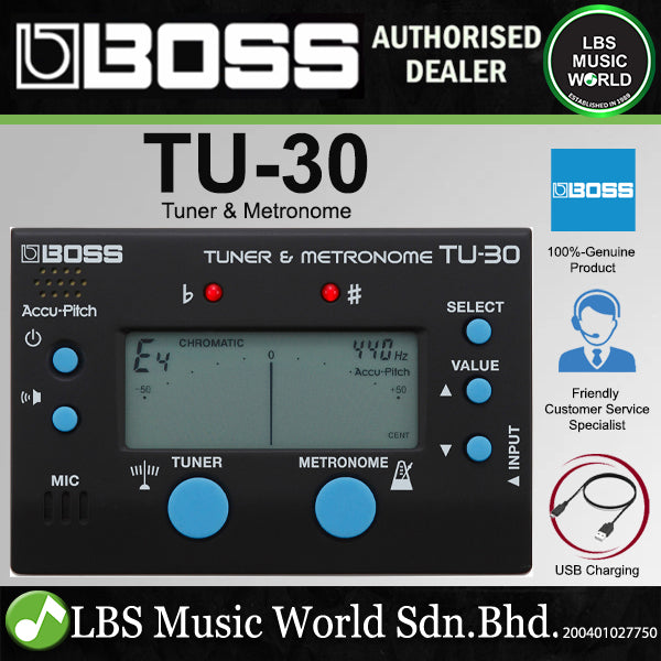 Boss TU-30 Chromatic Tuner and Metronome For All Instrument (TU30 TU 30)