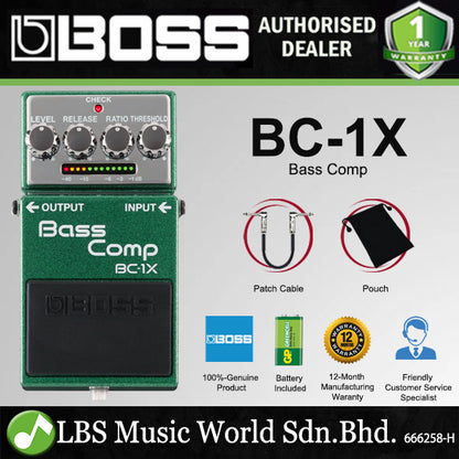 Boss BC-1X Bass Comp Guitar Effect Pedal Foot Switch Processor (BC1X BC 1X)