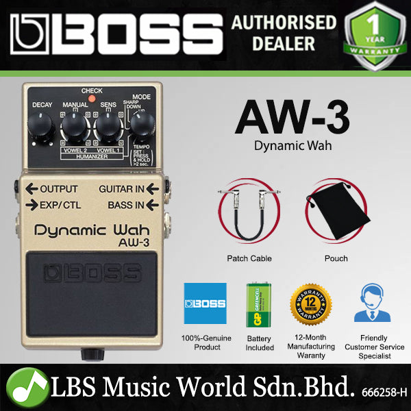 BOSS AW-3 Dynamic Wah Guitar Effect Pedal (AW3 AW 3) - LBS Music