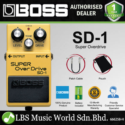 Boss SD-1 Super OverDrive Effect Pedal (SD1 SD 1)