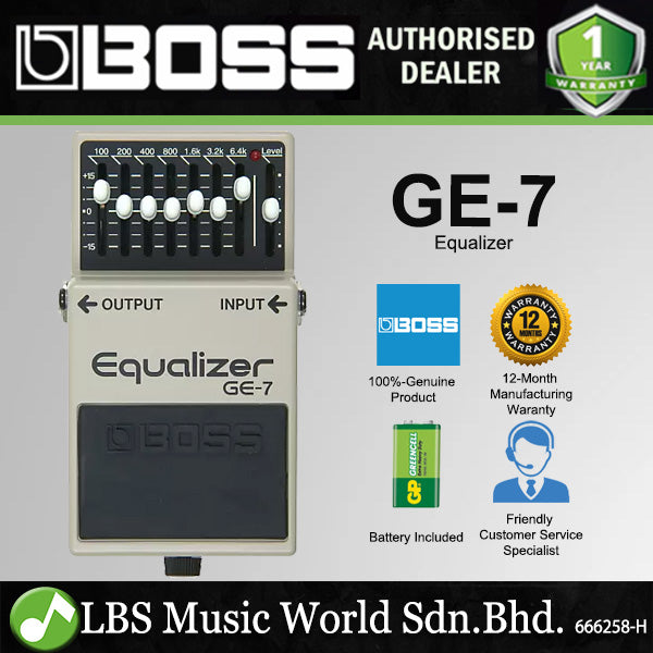 Boss GE-7 Graphic Equalizer Guitar Pedal (GE7 / GE 7) - LBS Music