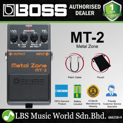 Boss MT-2 Metal Zone Guitar Effects Pedal (MT2 MT 2)