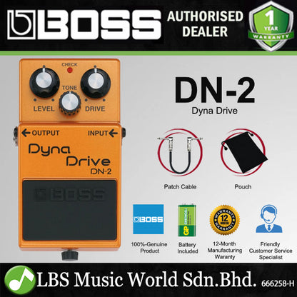 Boss DN-2 Dyna Drive Electric Guitar Overdrive Effects Pedal (DN2 DN 2)