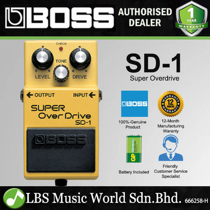 Boss SD-1 Super OverDrive Effect Pedal (SD1 SD 1)