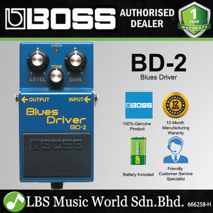 Boss BD-2 Blues Driver Guitar Effects Pedal (BD2 / BD 2)