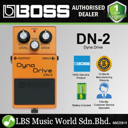 Boss DN-2 Dyna Drive Electric Guitar Overdrive Effects Pedal (DN2 DN 2)