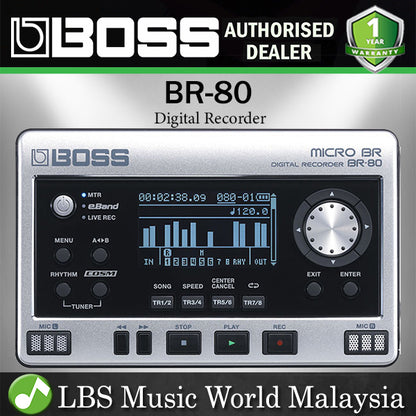 Boss Micro BR-80 8 Track Digital Recorder Audio Interface Recording Device (BR80 BR 80)