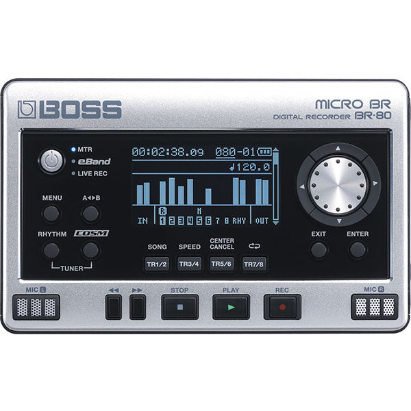 Boss Micro BR-80 8 Track Digital Recorder Audio Interface Recording Device (BR80 BR 80)