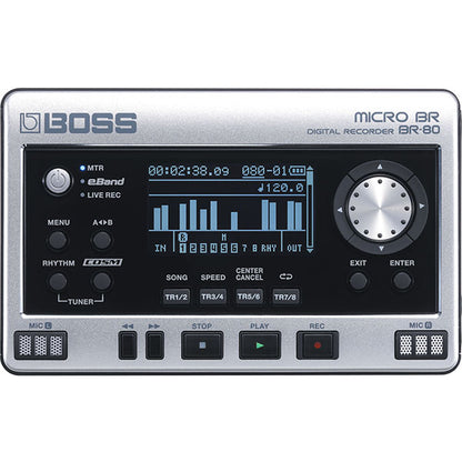 Boss Micro BR-80 8 Track Digital Recorder Audio Interface Recording Device (BR80 BR 80)