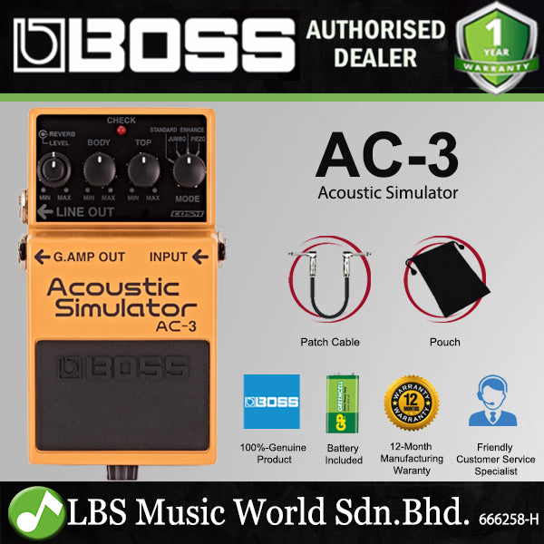 Boss AC-3 Acoustic Simulator Guitar Pedal (AC3 AC 3)