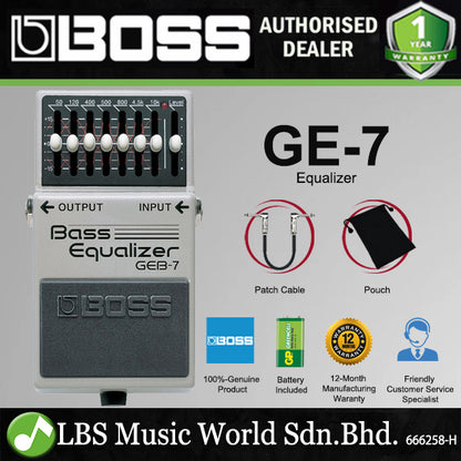 Boss GEB-7 Bass Equalizer Guitar Effect Pedal (GEB7 GEB 7)