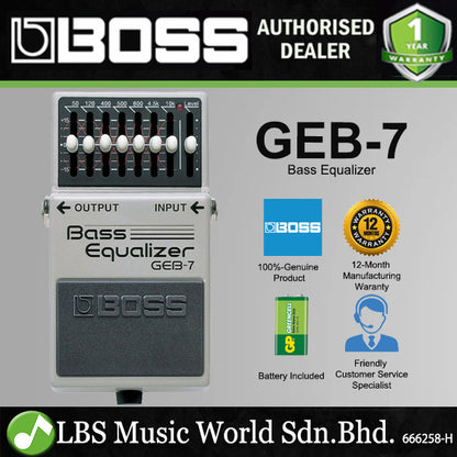 Boss GEB-7 Bass Equalizer Guitar Effect Pedal (GEB7 GEB 7)