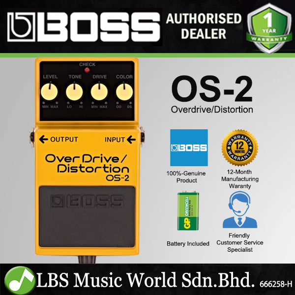 Boss OS-2 OverDrive Distortion Guitar Effect Pedal Over Drive (OS2 / OS 2)