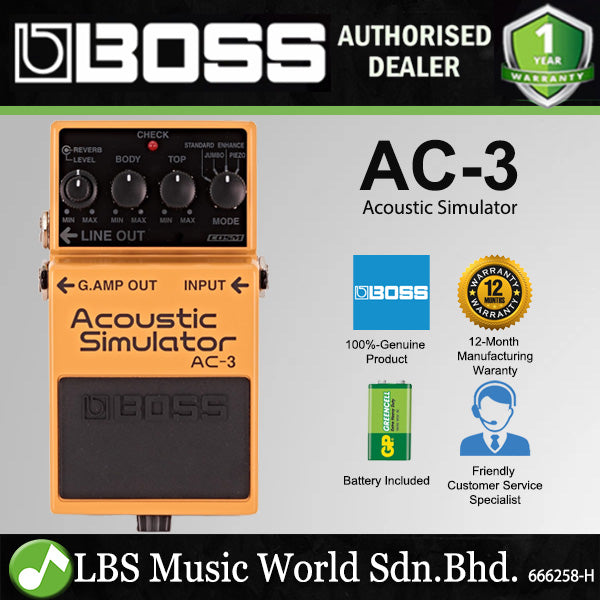 Boss AC-3 Acoustic Simulator Guitar Pedal (AC3 AC 3)