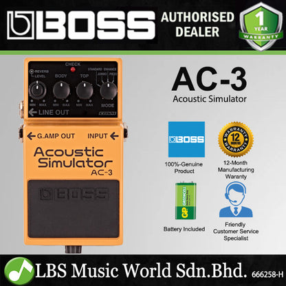 Boss AC-3 Acoustic Simulator Guitar Pedal (AC3 AC 3)
