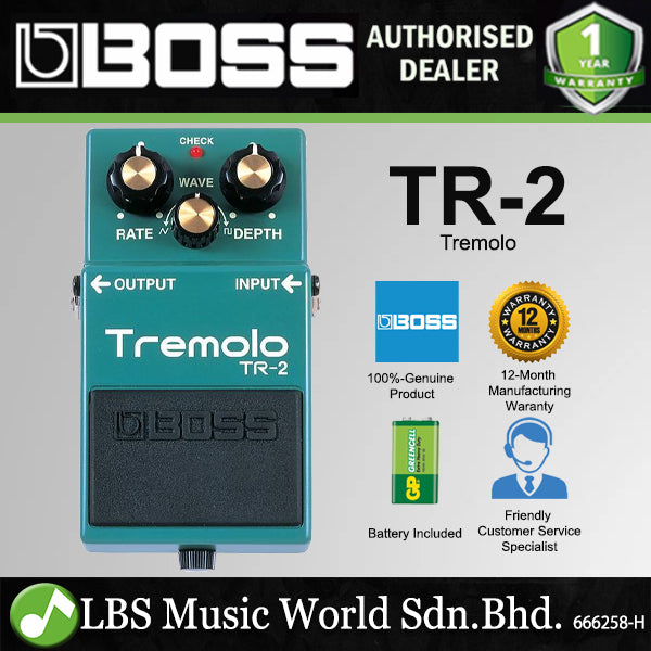 Boss TR-2 Tremolo Guitar Effects Pedal Guitar Effect Pedal (TR2 TR 2)
