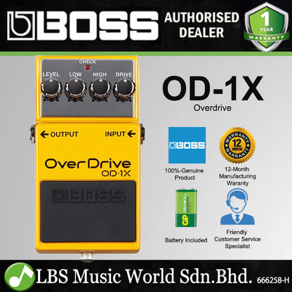 Boss OD-1X OverDrive Guitar Effect Pedal Foot Switch Processor Over Drive (OD1X OD 1X)