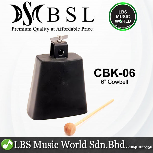 BSL CBK-06 Cowbell 6" Iron Black (CBK06)