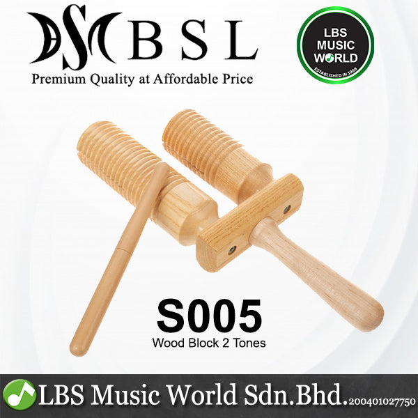 BSL S005 Wood Block Straight 2 Tones Musical Percussion Instrument